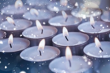Obraz na płótnie Canvas Illuminated candles during christmas