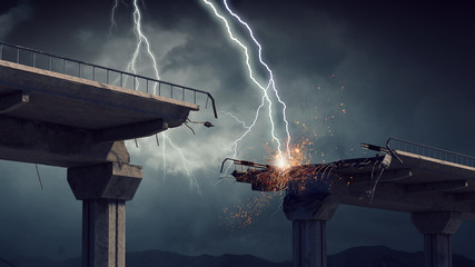 Bright lightning from sky