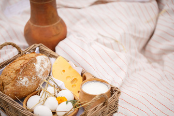 Rural picnic in nature