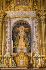Fototapeta na wymiar Seville - The nave of church Basilica de la Macarena
