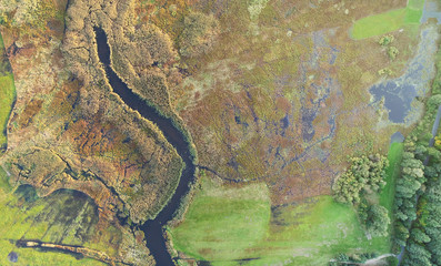 Aerial wiev of natural river