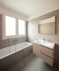 Empty modern apartment, empty spaces and white walls