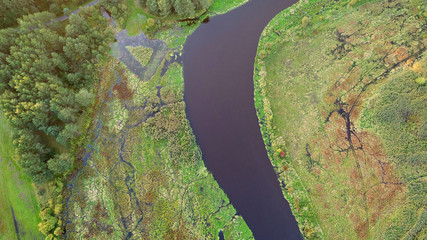 Aerial wiev of natural river