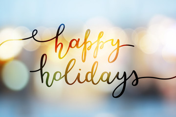 happy holidays lettering - 176987402
