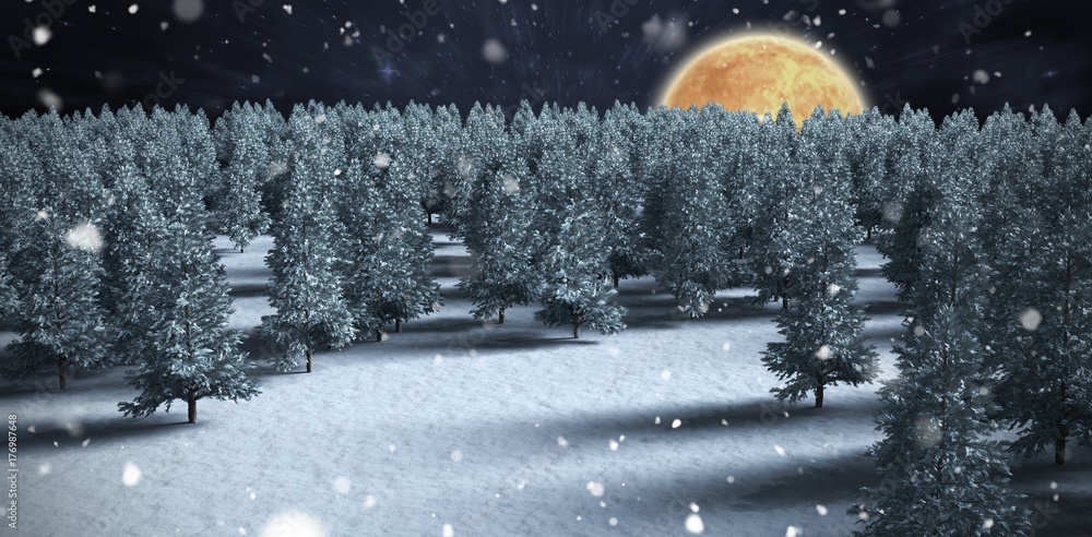 Aufkleber composite image of digitally generated image of forest