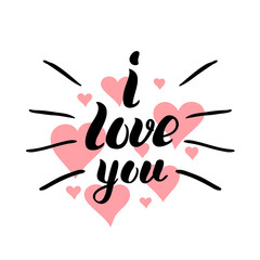 I love you template for banner or poster. Holiday lettering