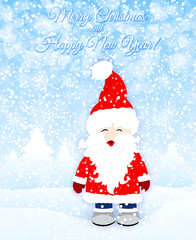 Christmas greeting card with Santa Claus vector