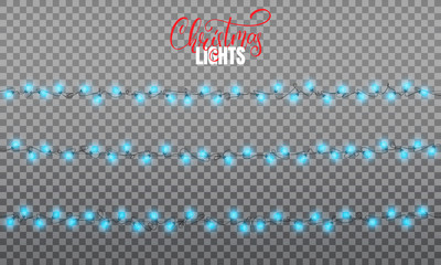Christmas lights. Realistic string lights design elements of pink and yellow colors. Glowing lights for winter holidays. Shiny garlands for Xmas and New Year