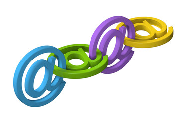 3D email symbol message chain