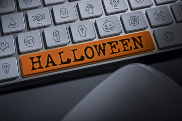 Halloween button on computer keyboard
