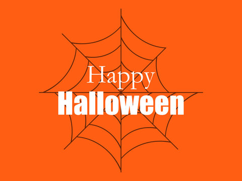 Happy Halloween, background with spider web. Vector illustration