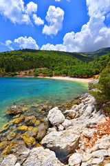 Fototapeta na wymiar Famous Horgota beach on Kefalonia island in Greece.