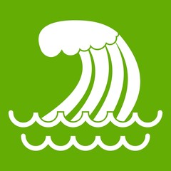 Tsunami wave icon green