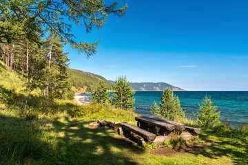 Tuinposter Tourist parking on the Great Baikal Trail © tilpich