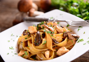 Pasta with porcini mushrooms