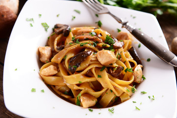 Pasta with porcini mushrooms