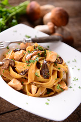 Pasta with porcini mushrooms
