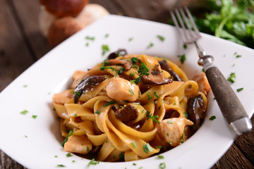 Pasta with porcini mushrooms