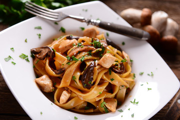 Pasta with porcini mushrooms