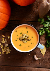Homemade pumpkin soup