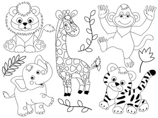 Vector Set of Jungle Animals