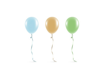 Blank coloured balloon mock ups isolated. Clear colored balloon art design mockup. Clean pure baloon template. Logo, texture, pattern presentation on plain aerostat design element. © Alexandr Bognat