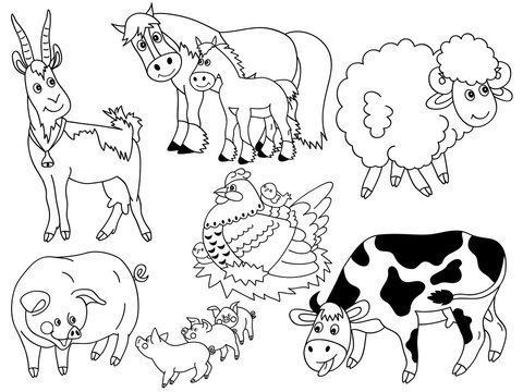 Vector Set of Farm Animals