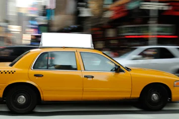 Foto op Plexiglas New York taxi Taxi Topreclame