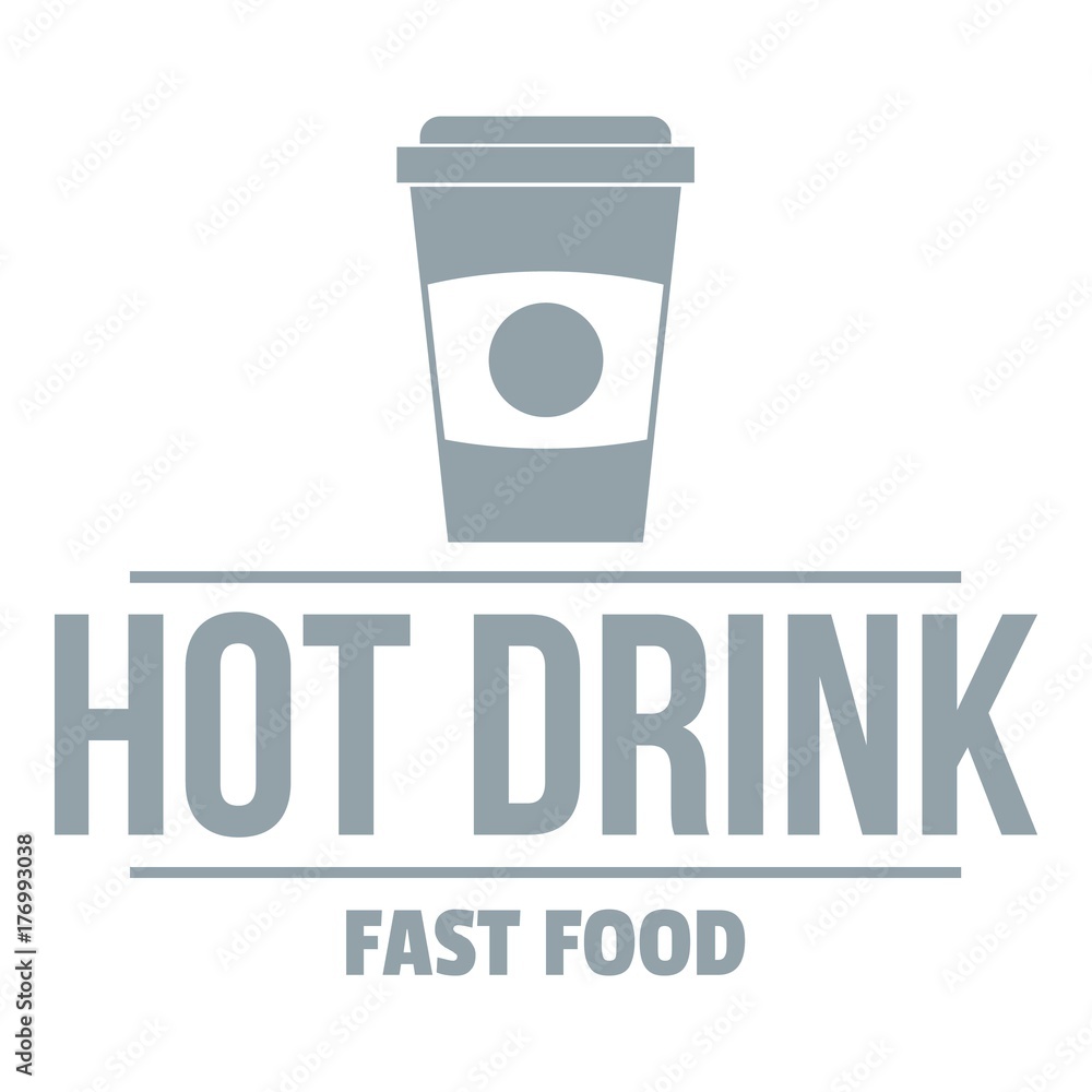 Canvas Prints Hot drink logo, simple gray style - Canvas Prints