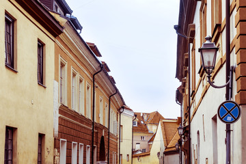 Fototapeta premium antique building view in Old Town Vilnius, Lithuanian