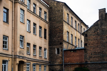 Fototapeta na wymiar antique building view in Old Town Vilnius, Lithuanian
