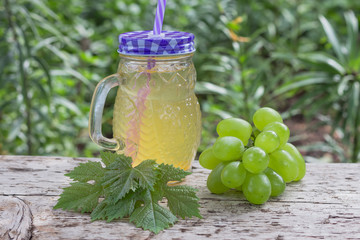 Chilled Green Grape Juice with fresh fruits