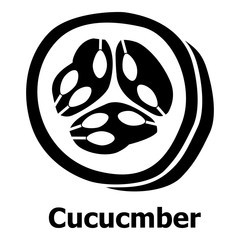 Cucumber icon, simple black style