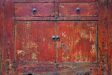 Old wooden cabinet with beautiful color and texture.