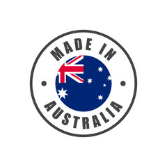 "Made in Australia" badge with Australian flag