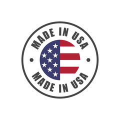 "Made in USA" badge with USA flag