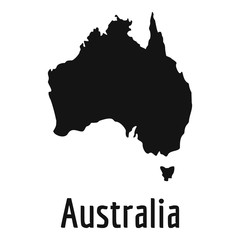 Australia map in black vector simple