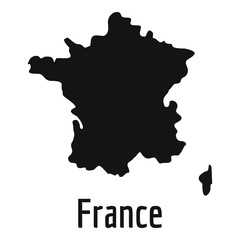 France map in black vector simple