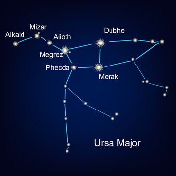 constellations of the bigl bear.  illustration