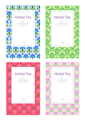 Floral and herbal pattern collection. Vector illustration.