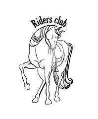 Fototapeta na wymiar Vector illustration horse riders club logo design.