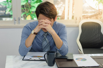 Businessman is disappointed from losing in business situation