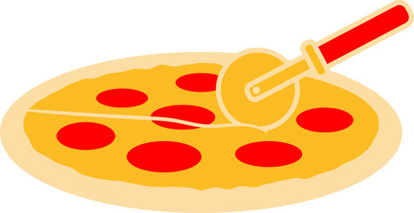 lecker schneiden schneider seitlich cool logo italien liebe lieblingsessen stücke pizza rund groß comic cartoon clipart salami