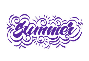 Lettering poster.  Vector illustration.