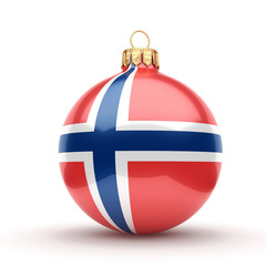 Obraz premium 3D rendering Christmas ball with the flag of Norway
