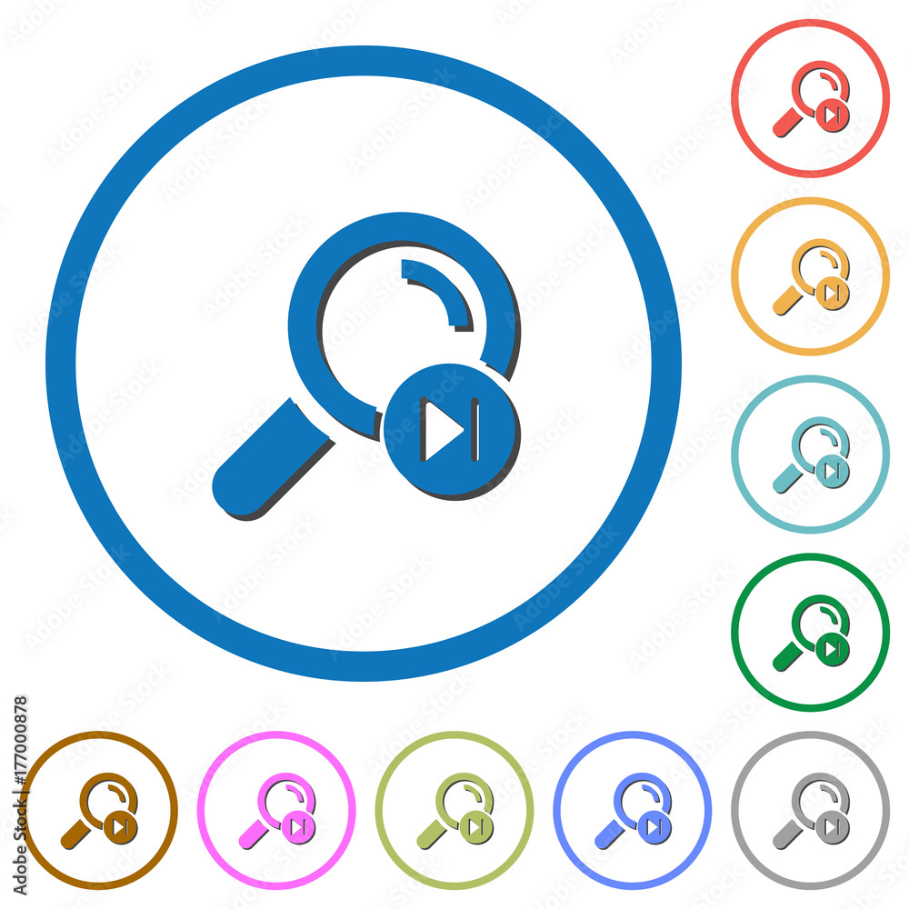Poster find next search result icons with shadows and outlines