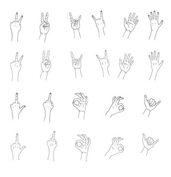 Hand Gestures/Symbols Illustration 1