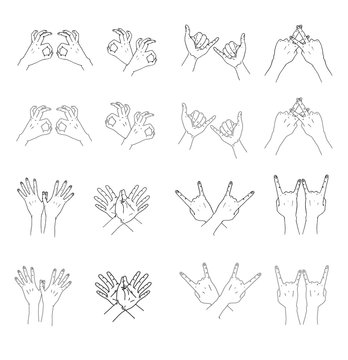 Hand Gestures/Symbols Illustration