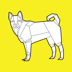 Dog polygonal geometric icon