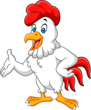 Cartoon rooster posing